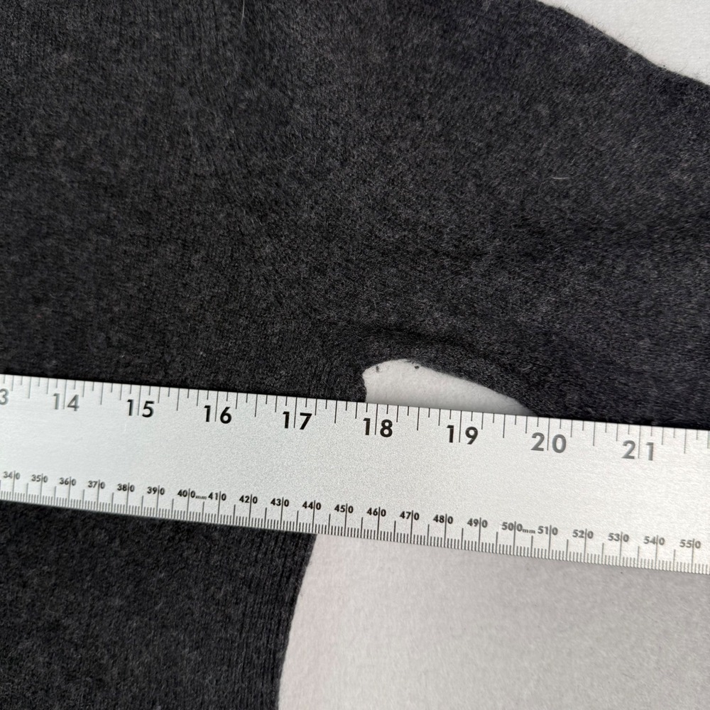 Halogen Womens 100% Cashmere Crewneck Sweater Charcoal Grey Small High-Low Hem - Picture 4 of 7